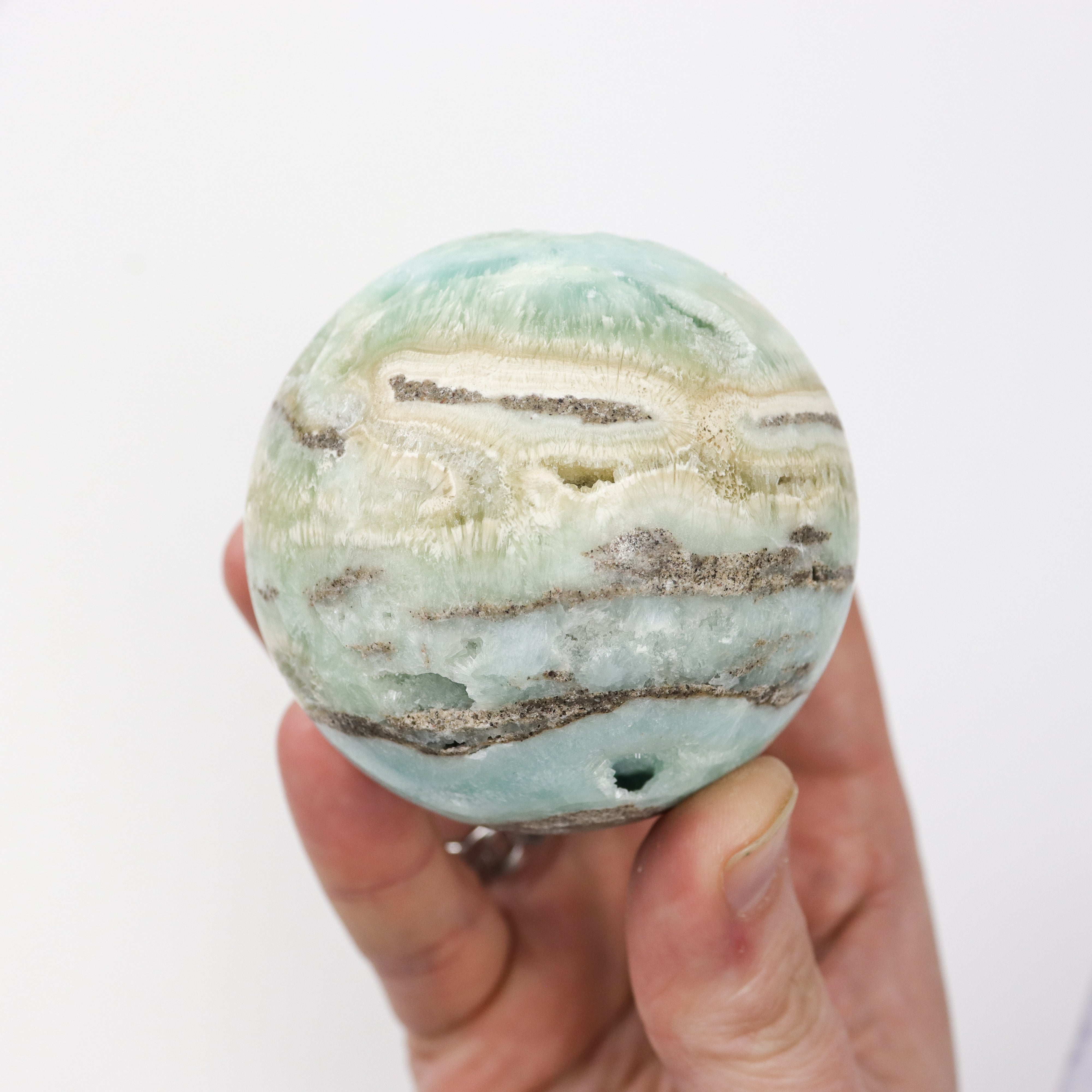 2.5 Inch Blue Aragonite Sphere D60