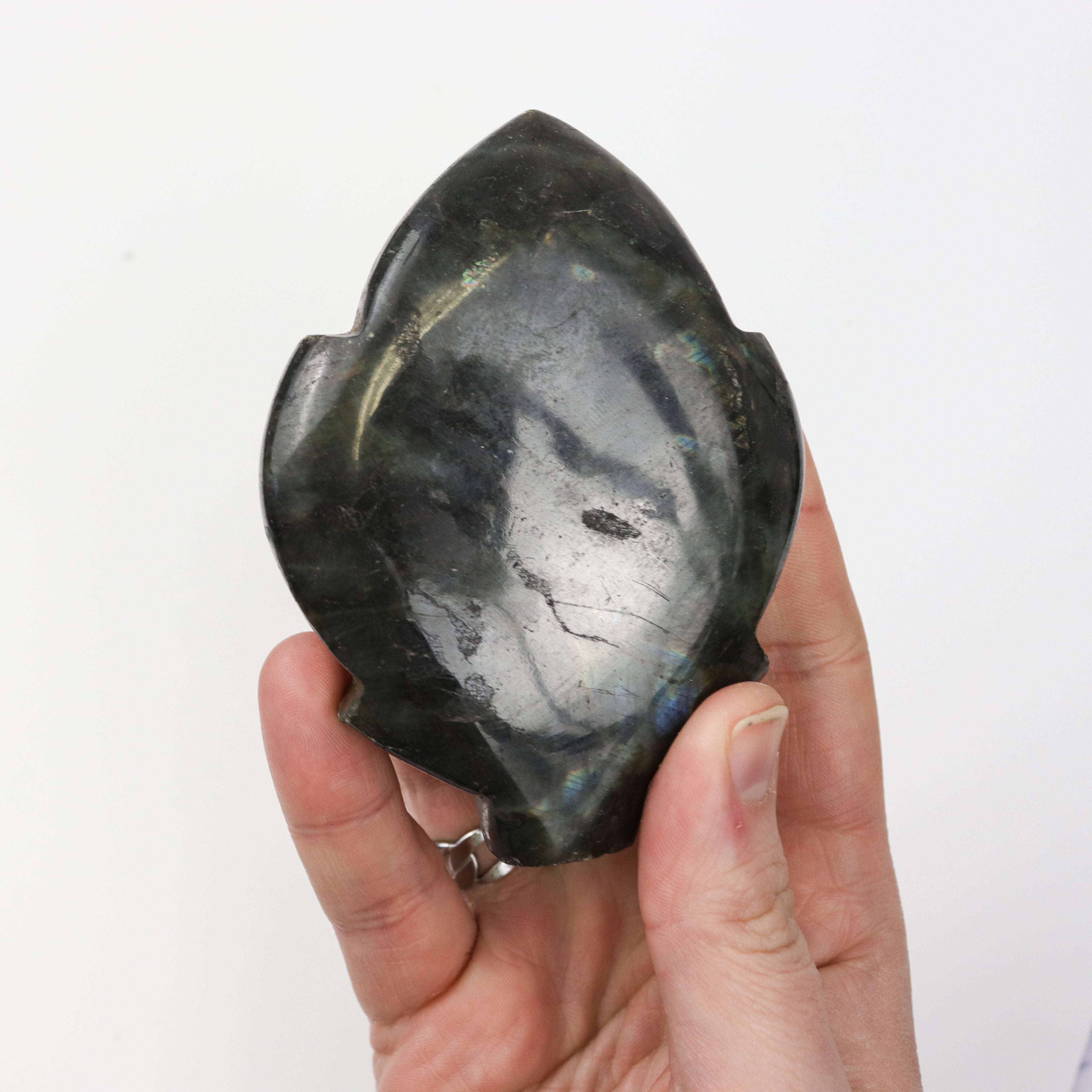 4 Inch Labradorite Leaf $23
