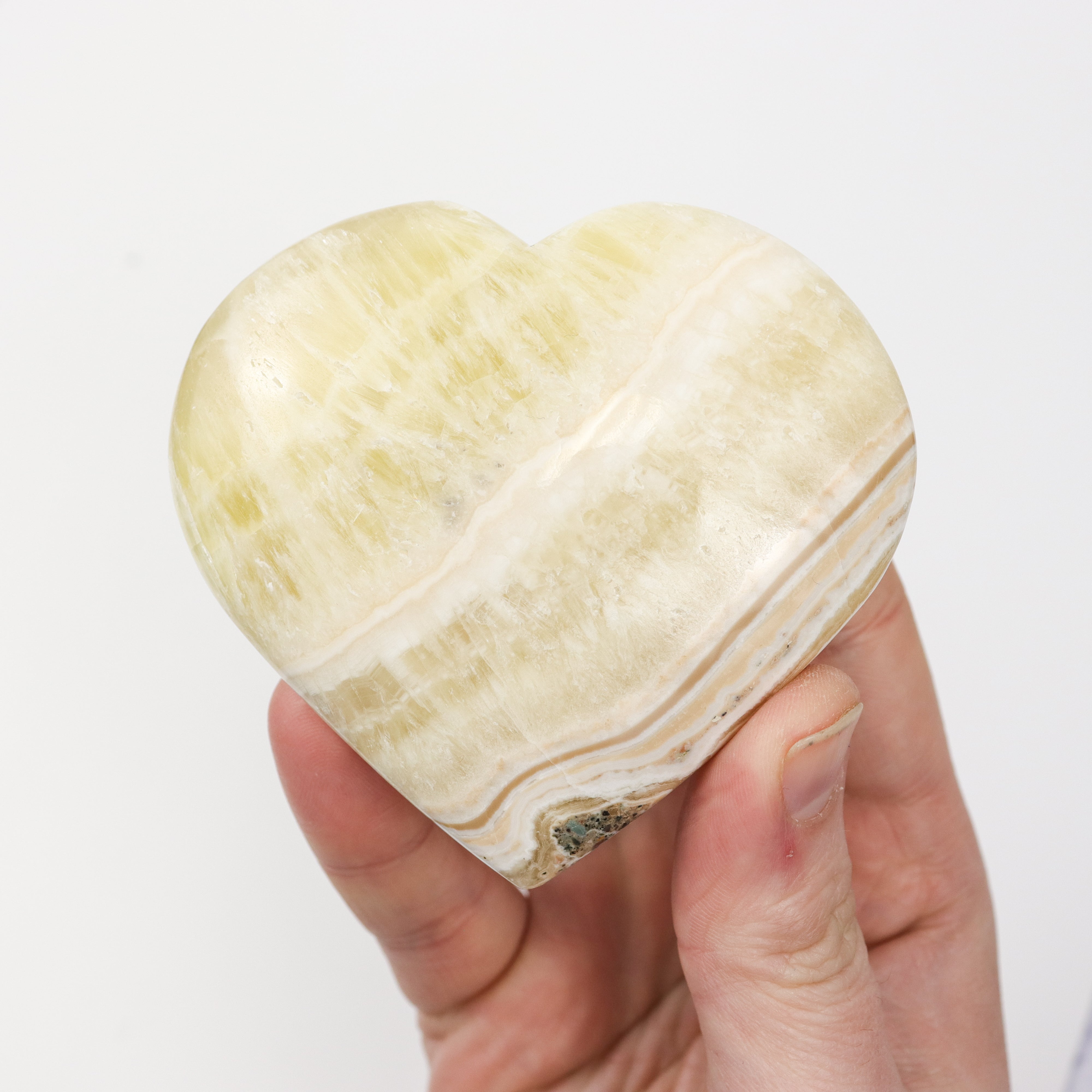 3.25 Inch Pineapple Calcite Heart C27