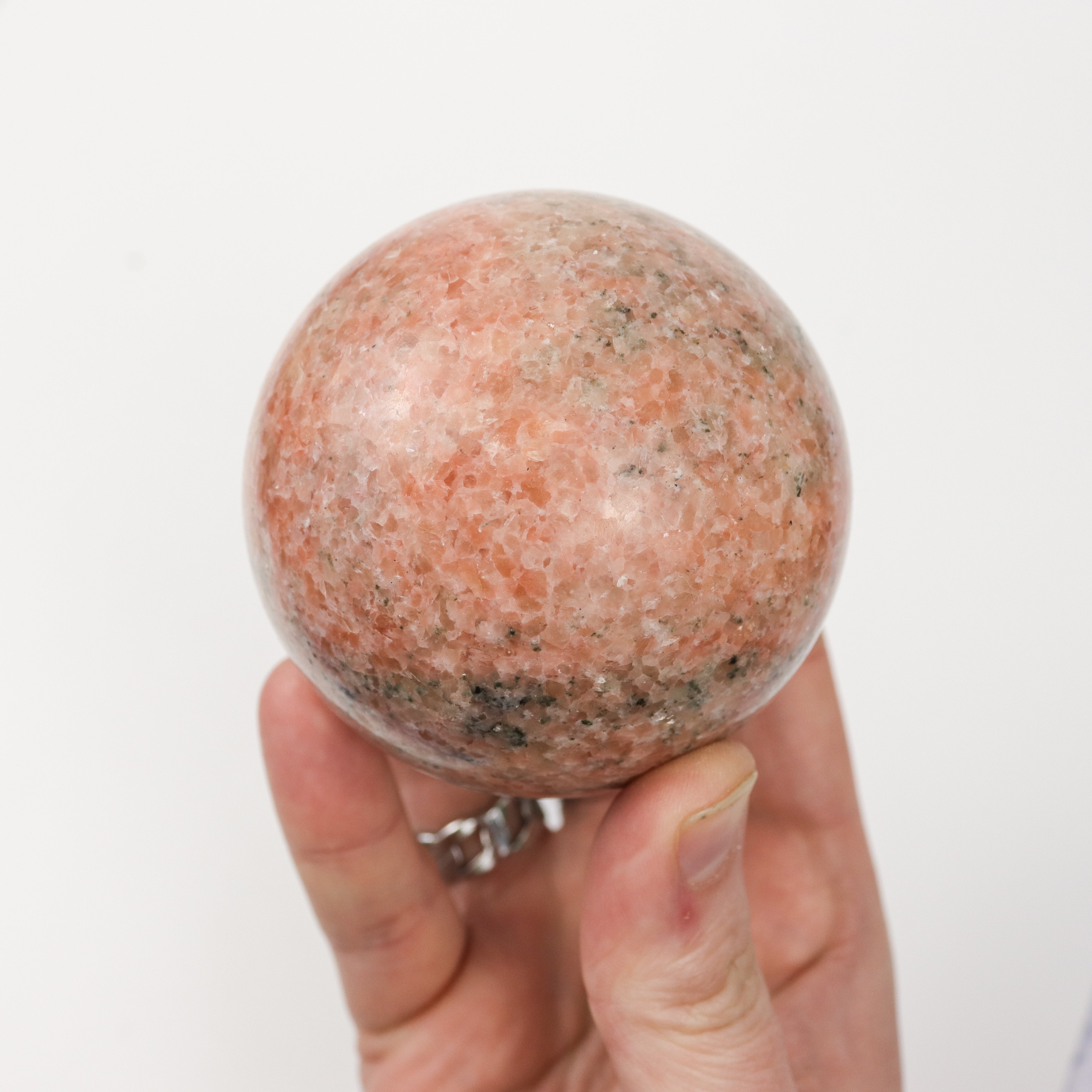 3 Inch Peach Calcite Sphere J56