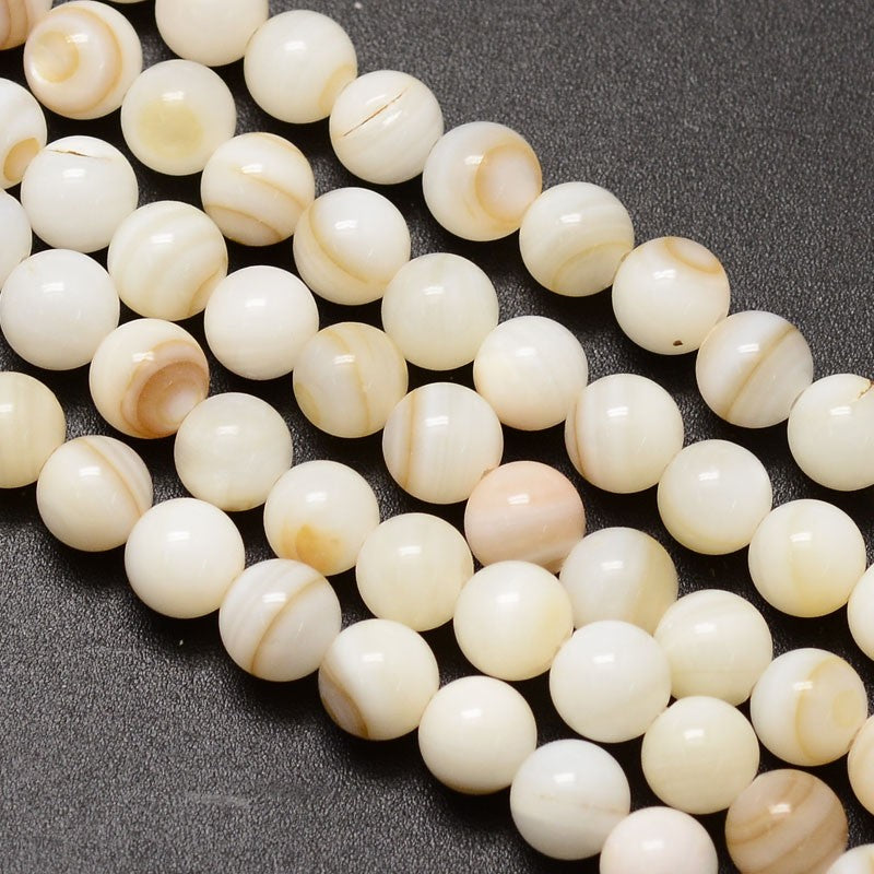 6mm Freshwater Shell Bead Strand V12