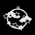 27mm Stainless Steel Round Clouds and Stars Charm P2
