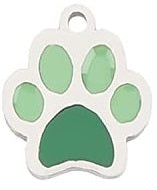13mm Stainless Steel Green Paw Print Charm D2