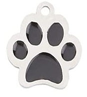 13mm Stainless Steel Black Paw Print Charm E2