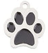 13mm Stainless Steel Black Paw Print Charm E2