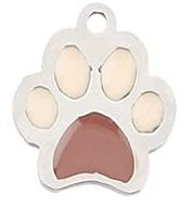 13mm Stainless Steel Brown Paw Print Charm F2