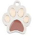 13mm Stainless Steel Brown Paw Print Charm F2