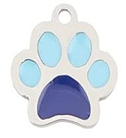 13mm Stainless Steel Blue Paw Print Charm G2