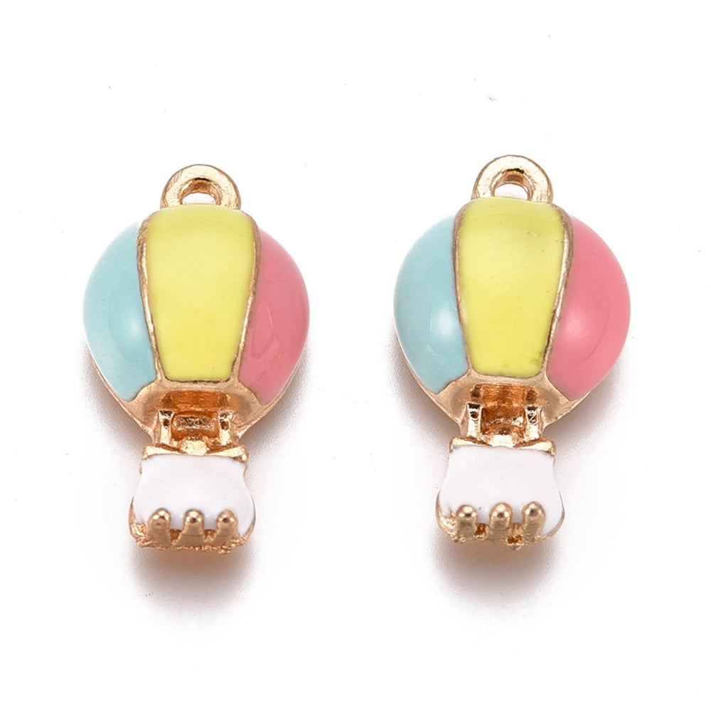 18mm Blue, Yellow, and Pink Hot Air Balloon Charm K2