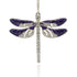 58mm Purple and Silver Rhinestone Dragonfly Pendant Q7