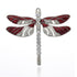 58mm Red and Silver Rhinestone Dragonfly Pendant N7
