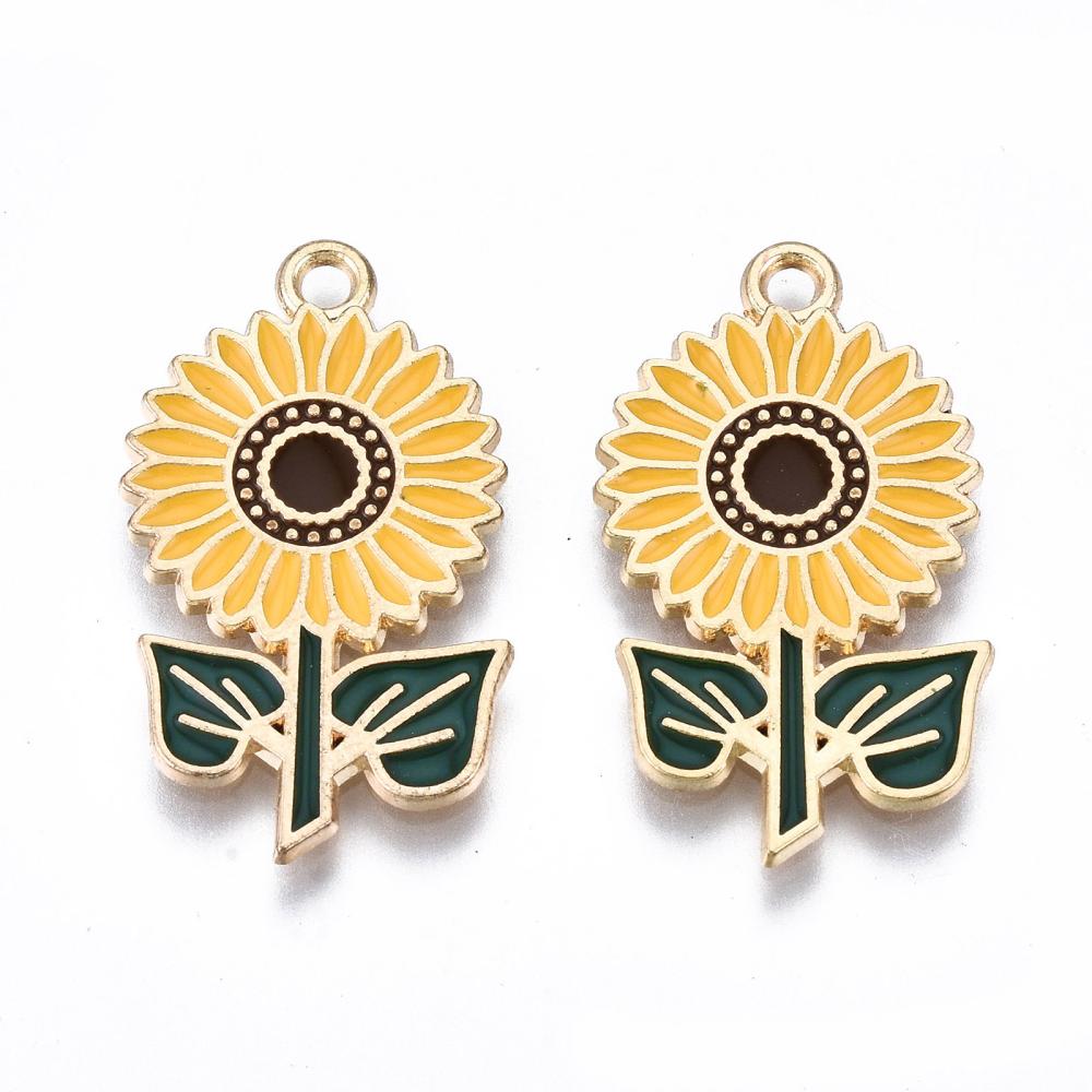 28mm Yellow Sunflower Charm Z2