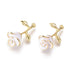 27mm Gold and White Hanging Rose Charm Y2