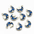 15mm Gold Cat on Blue Moon with Rhinestone Charm M2