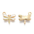 15mm Gold and White Simple Dragonfly Charm V2