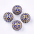 14mm Dark Blue with Gold Ornate Design Acrylic Bead Pack (5 Beads) H2