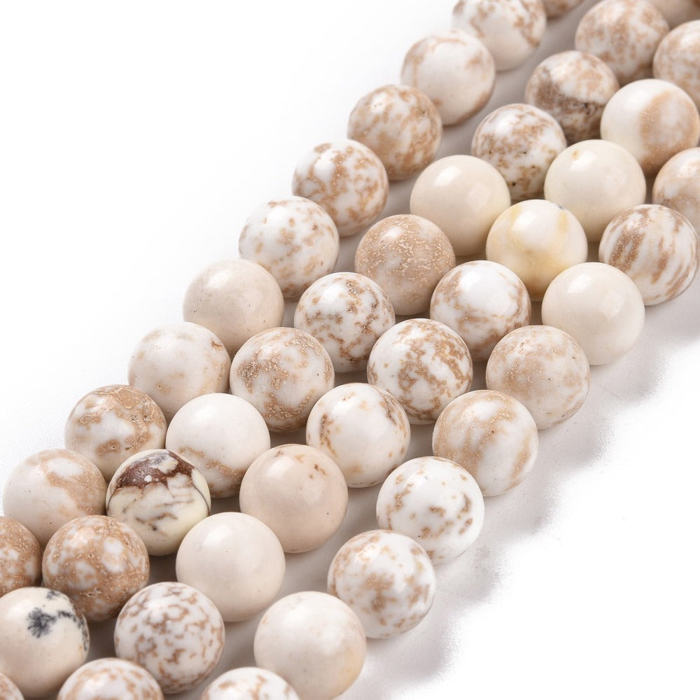 8mm Magnesite Bead Strand M16