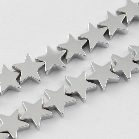 6mm Hematite Star Bead Strand $7.00