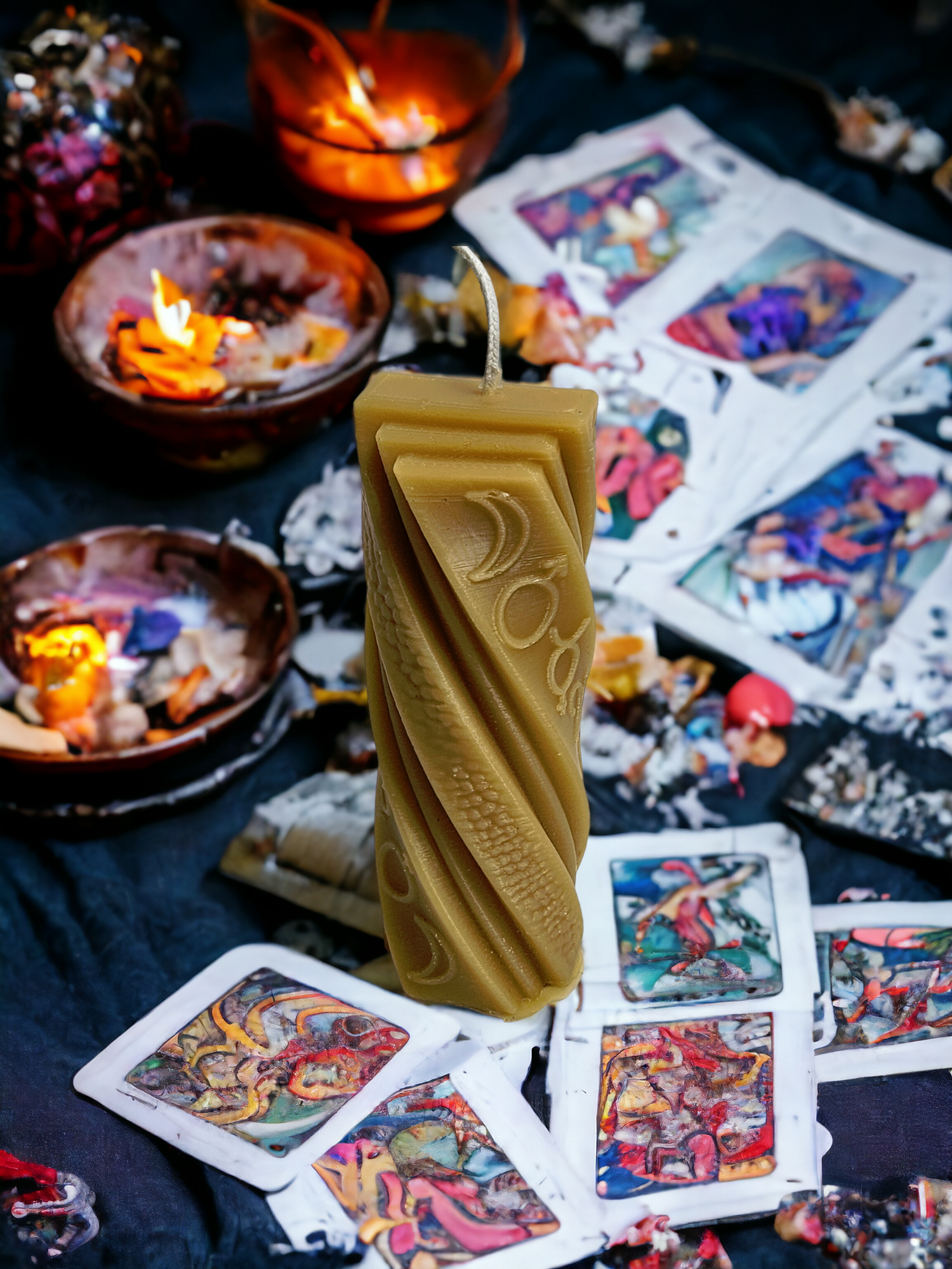 Astrology Beeswax Pillar Candle