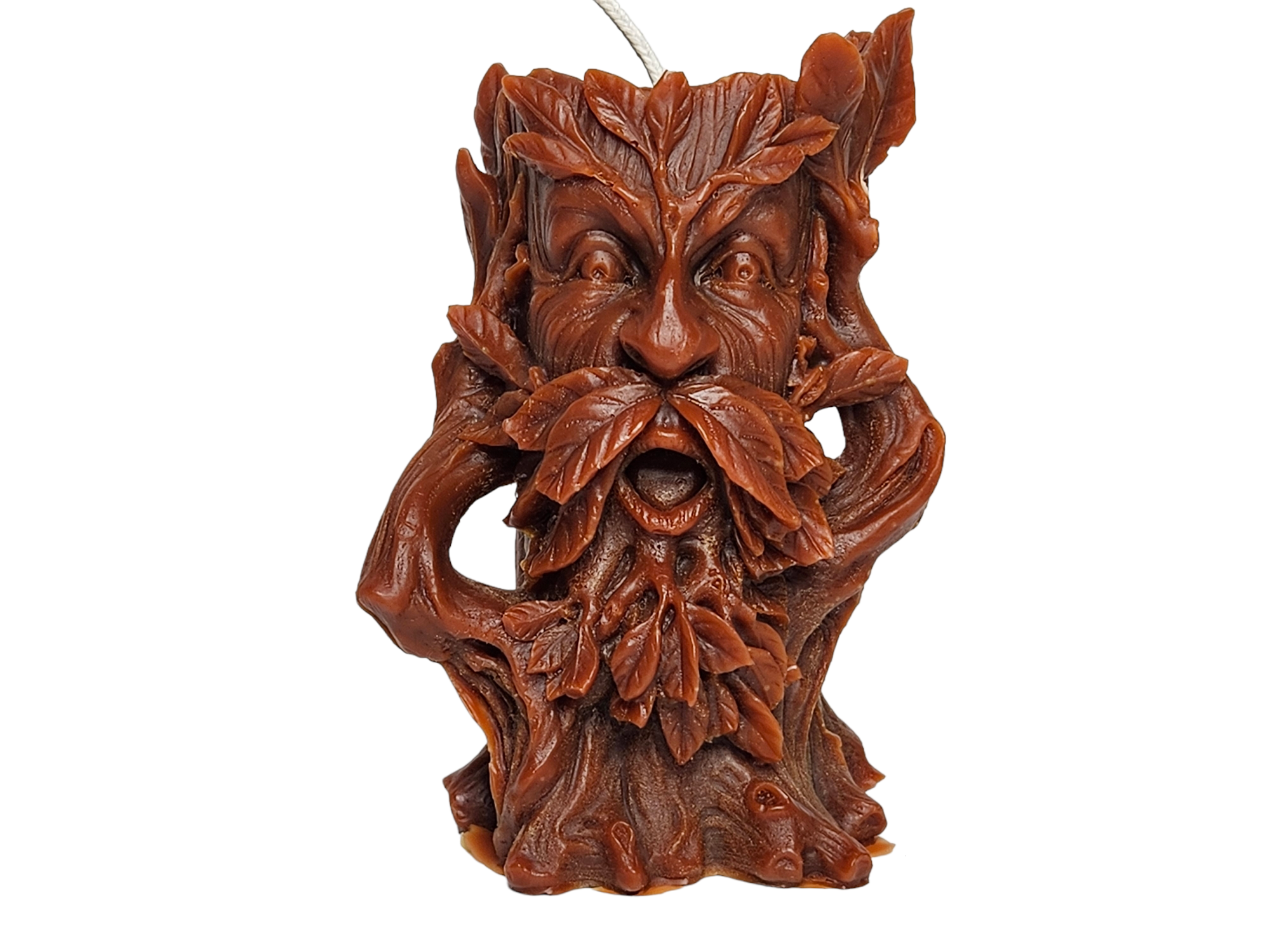 Brown Tree Man Beeswax Candle
