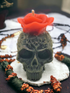 Rose and Skull Beeswax Candle