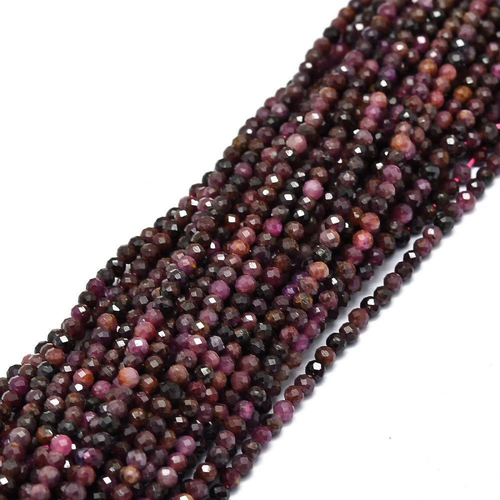 3mm Faceted Ruby Bead Quarter Strand R12
