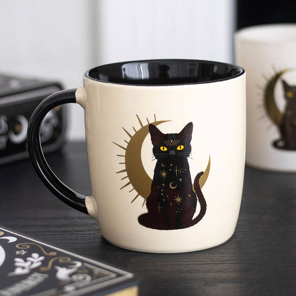 Sitting Magick Black Cat Mug