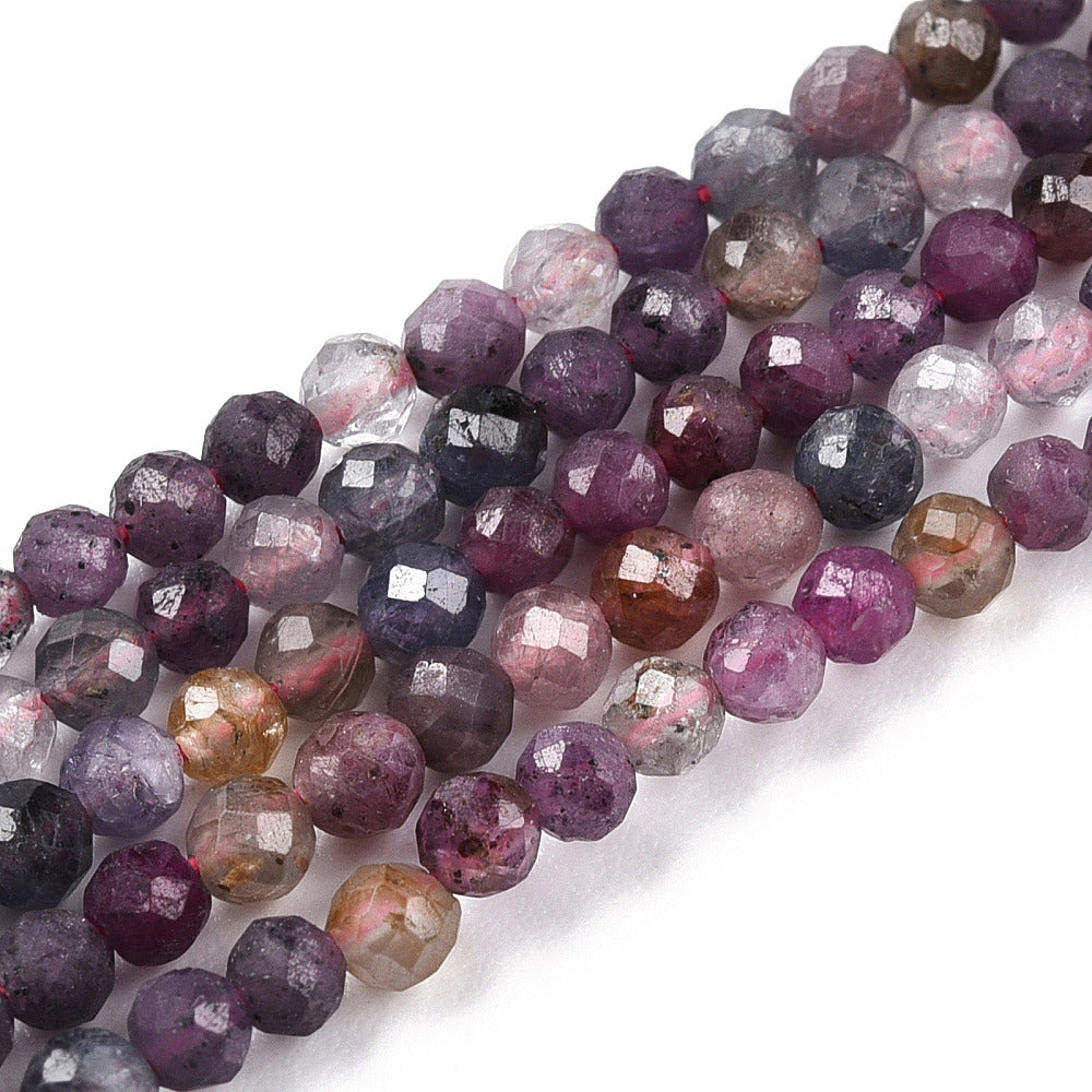 2.5mm Faceted Red Corundum Bead Half Strand R20