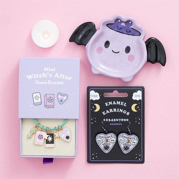 Pastel Bat Brew Gothic Halloween Cauldron Trinket Dish