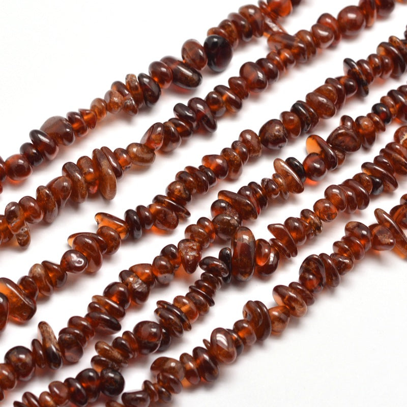 Orange Garnet Chip Bead Strand G18