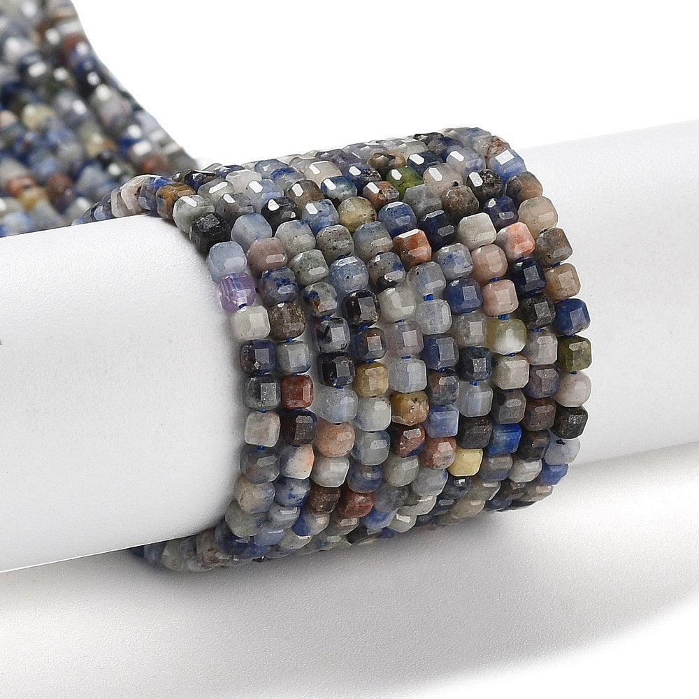 2mm Faceted Sodalite Cube Bead Strand S16