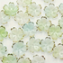 20mm Green Gold-Edged Acrylic 5-Petal Flower Bead Pack (10 Beads) K25