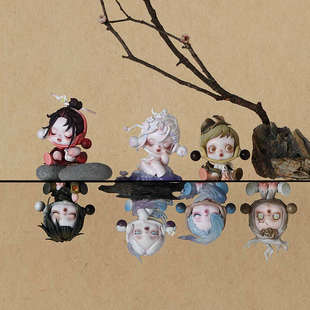 PREORDER Skull Panda Ink Plum Blossom Figurine Blind Box