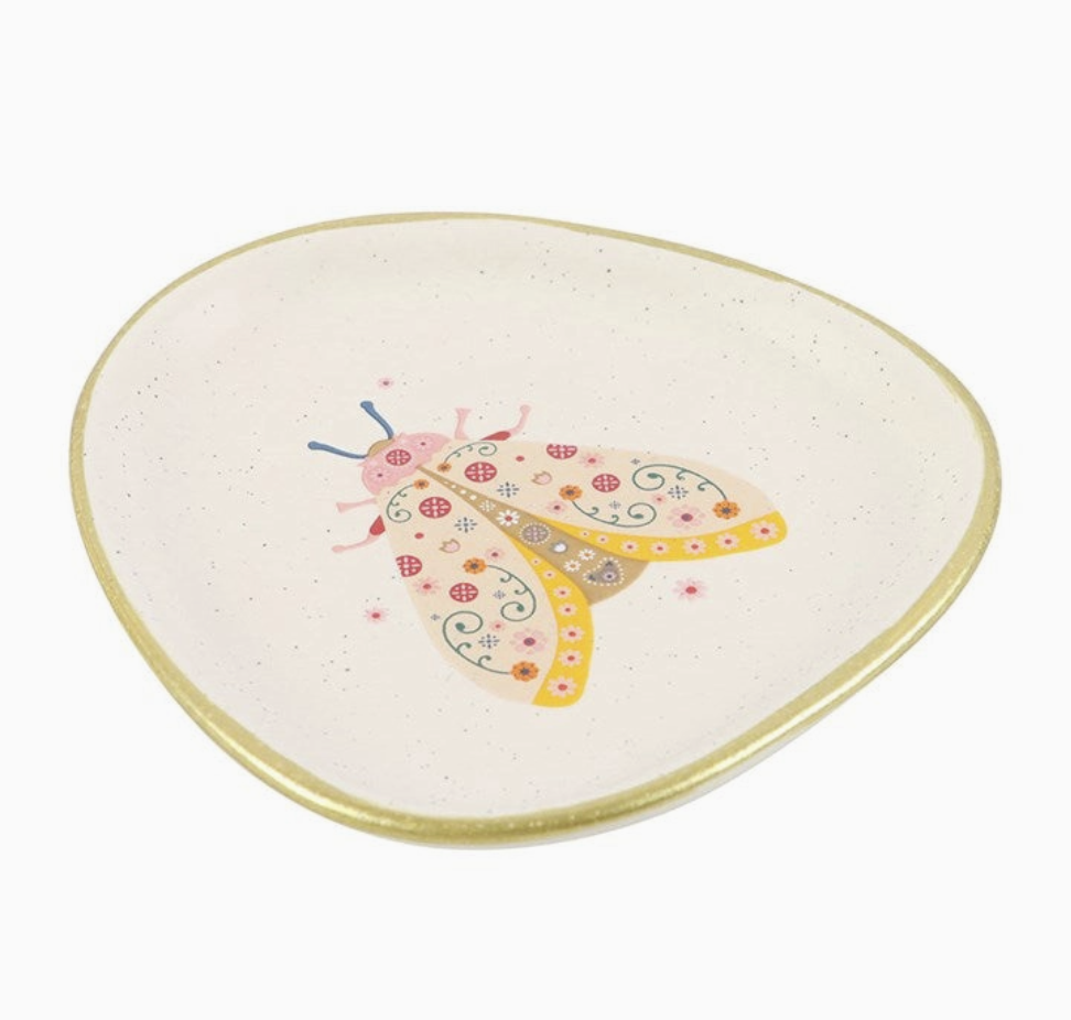 Floral Moth Trinket Tray