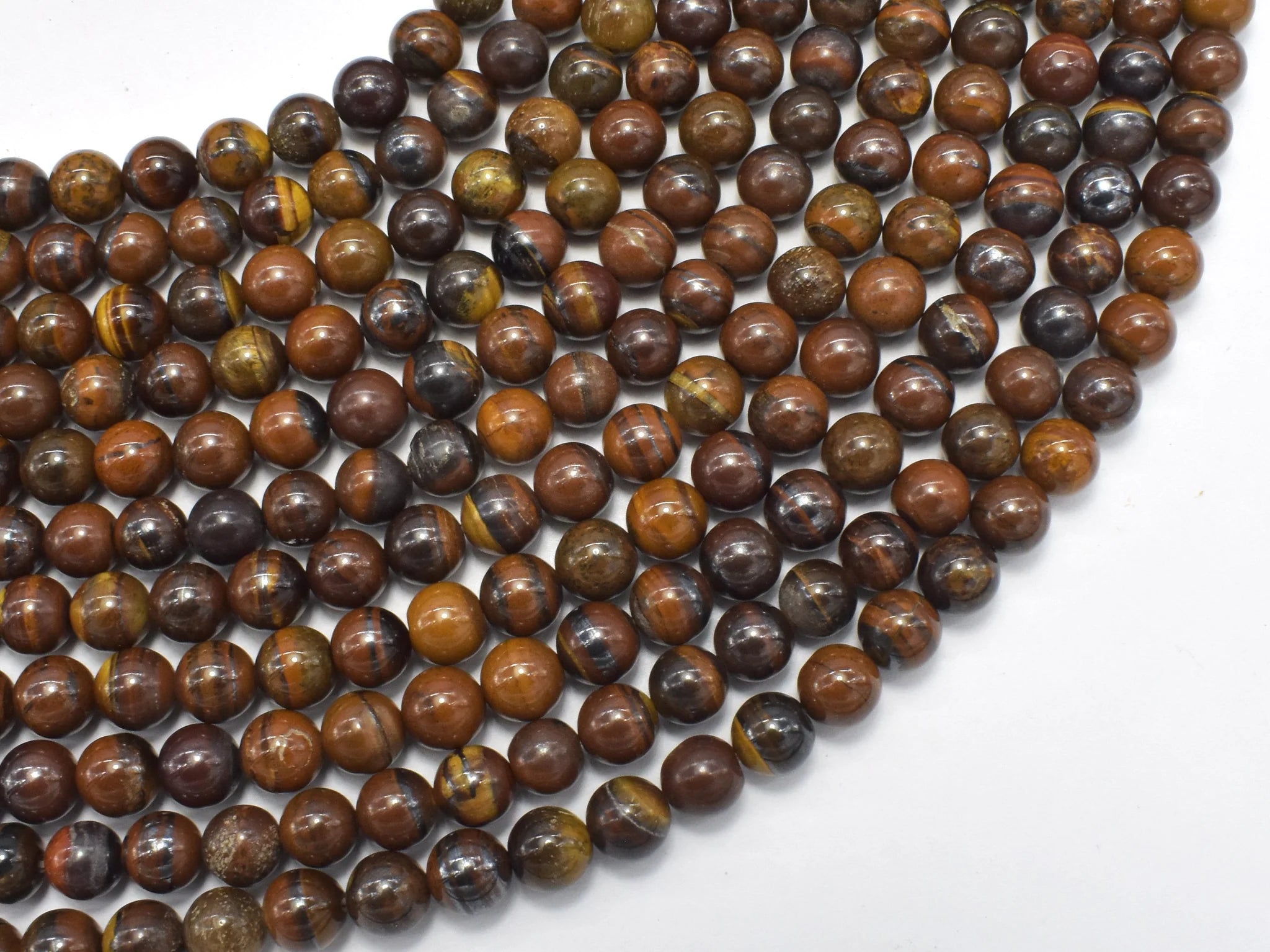 6mm Tiger's Iron Bead Strand T14