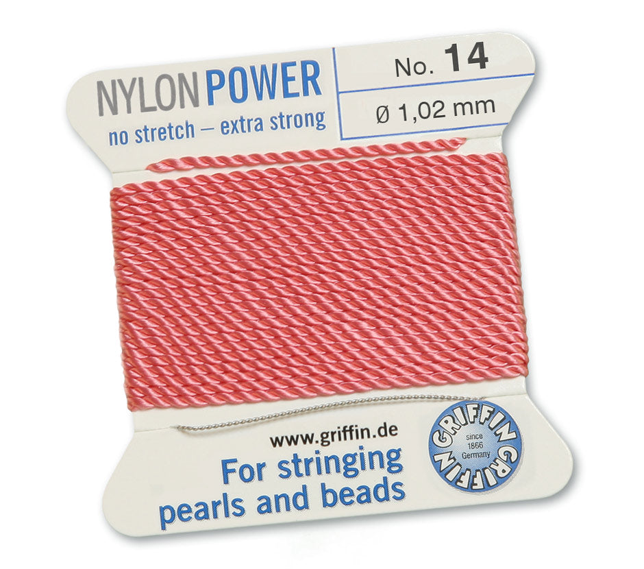 1.02mm Coral Nylon Power Bead Cord 2 Meters