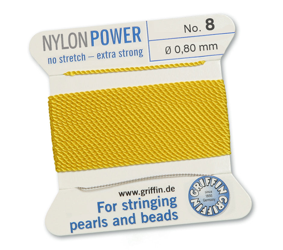 0.8mm Yellow Nylon Power Bead Cord 2 Meters