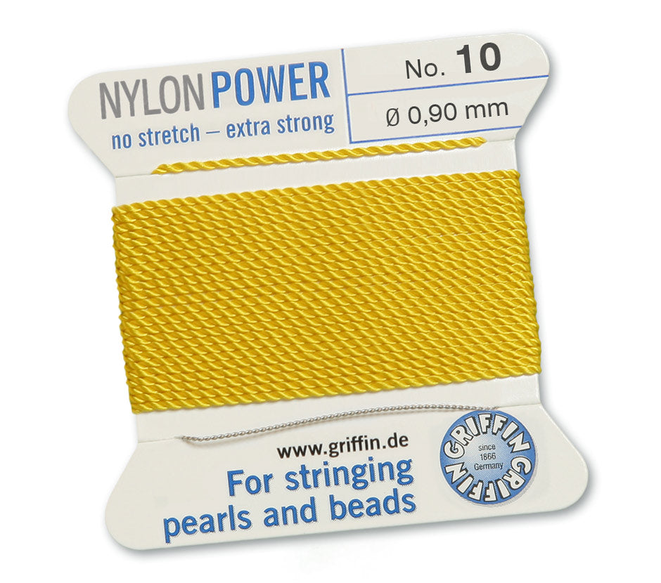 0.9mm Yellow Nylon Power Bead Cord 2 Meters