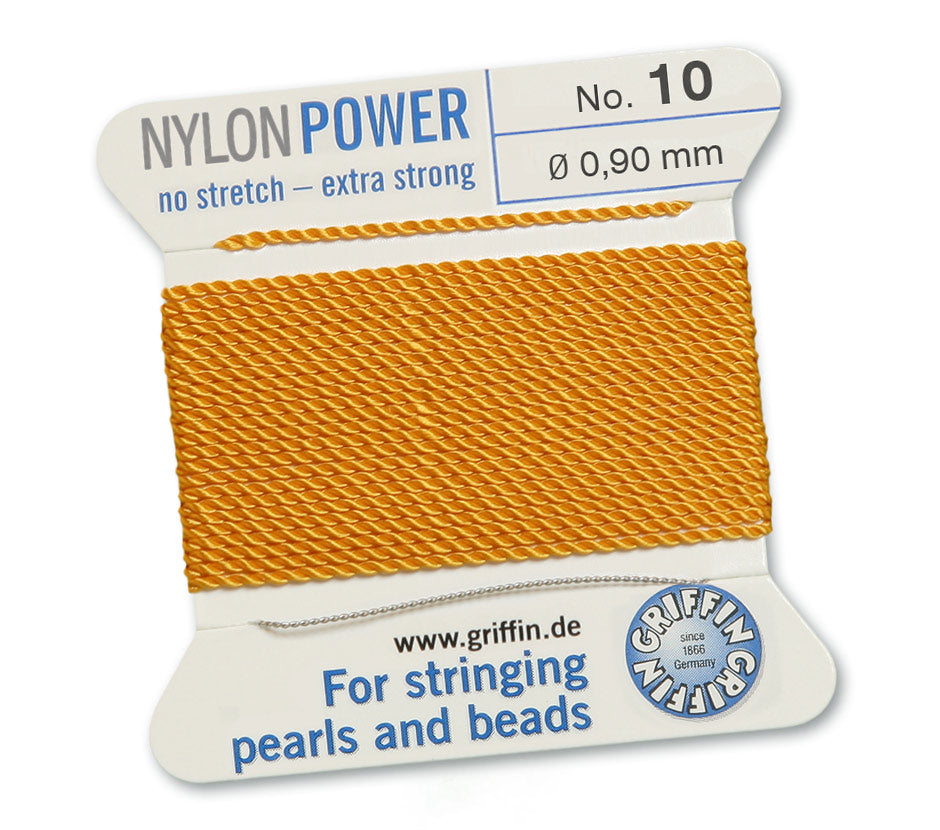 0.9mm Amber Nylon Power Bead Cord 2 Meters