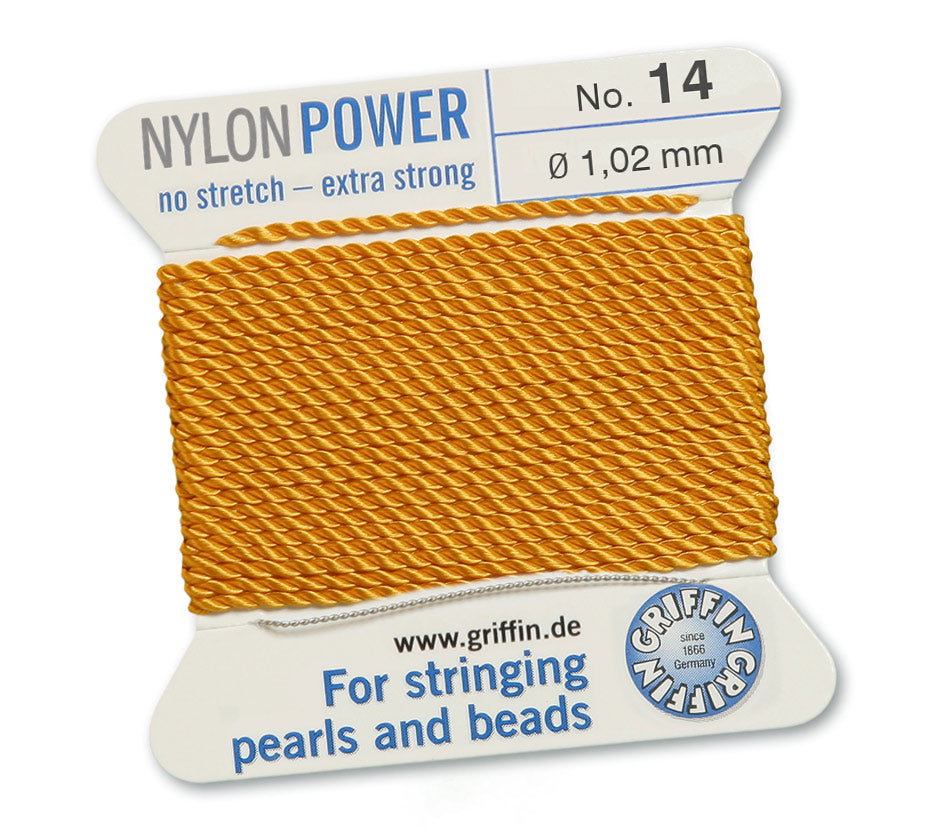 1.02mm Amber Nylon Power Bead Cord 2 Meters