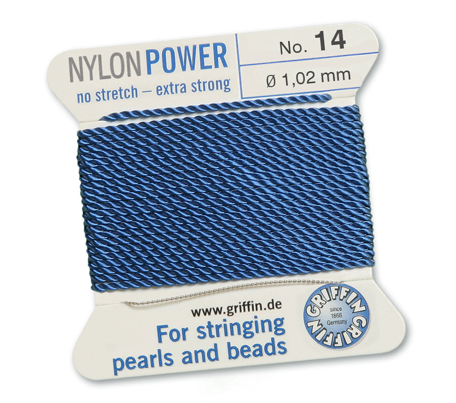 1.02mm Blue Nylon Power Bead Cord 2 Meters