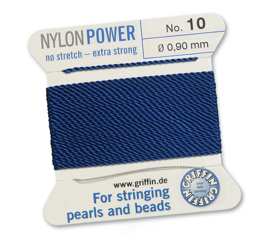 0.9mm Dark Blue Nylon Power Bead Cord 2 Meters