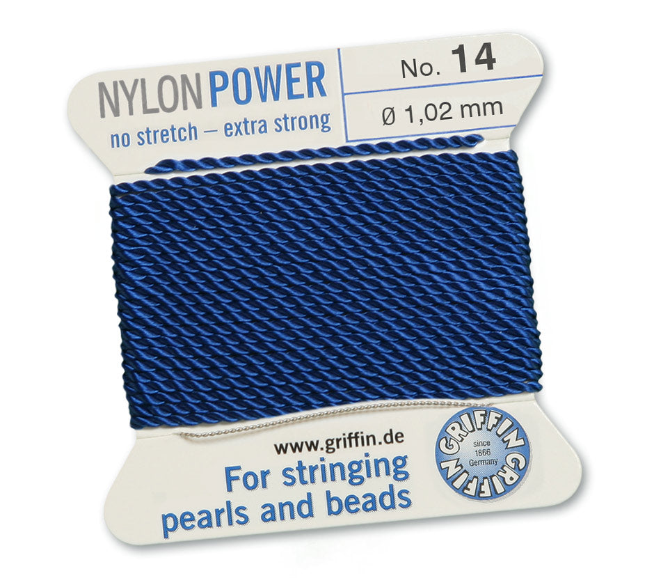 1.02mm Dark Blue Nylon Power Bead Cord 2 Meters