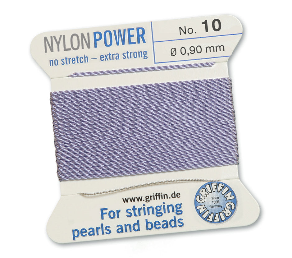 0.9mm Lilac Nylon Power Bead Cord 2 Meters