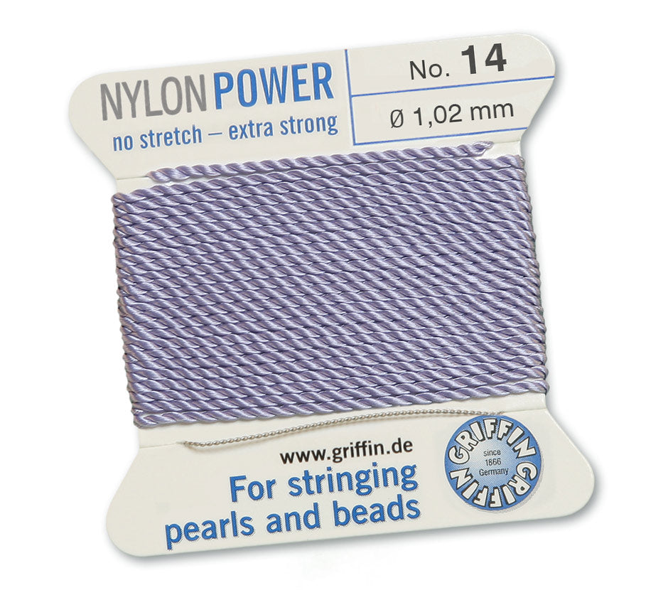 1.02mm Lilac Nylon Power Bead Cord 2 Meters