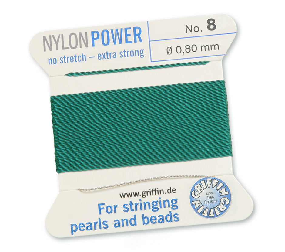 0.8mm Green Nylon Power Bead Cord 2 Meters