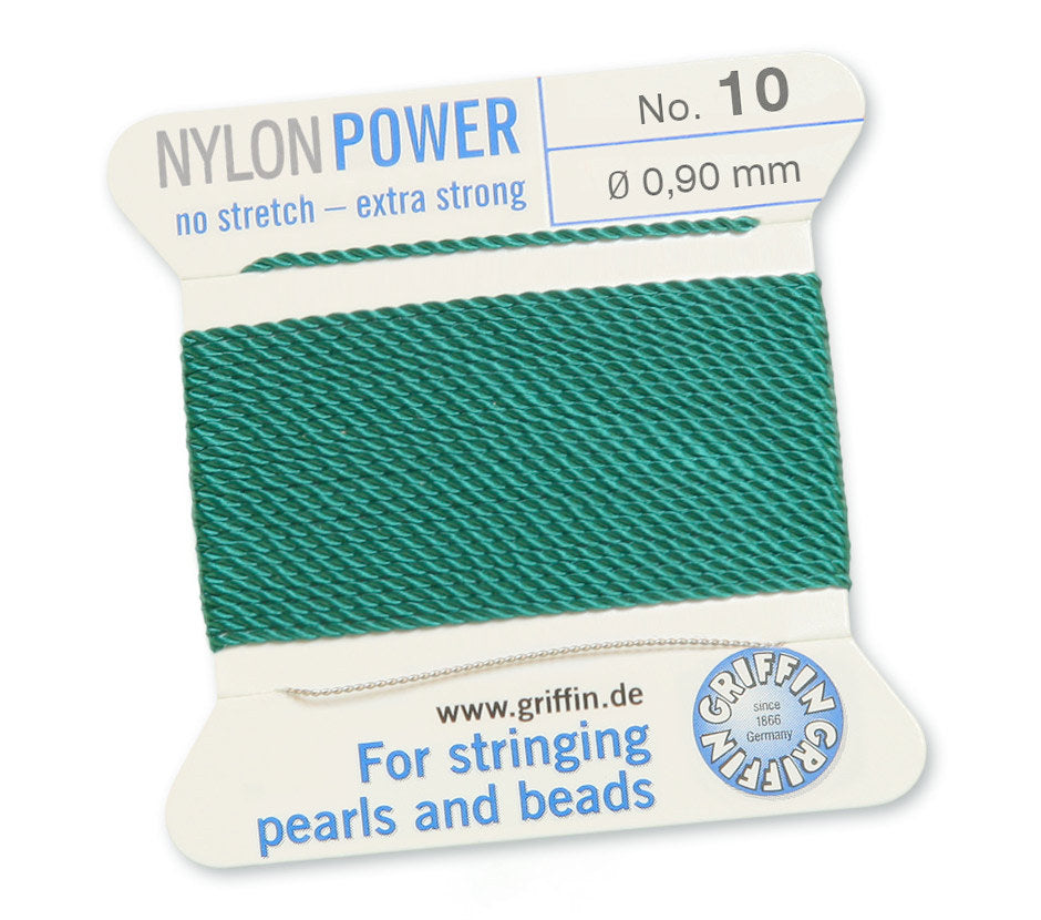 0.9mm Green Nylon Power Bead Cord 2 Meters