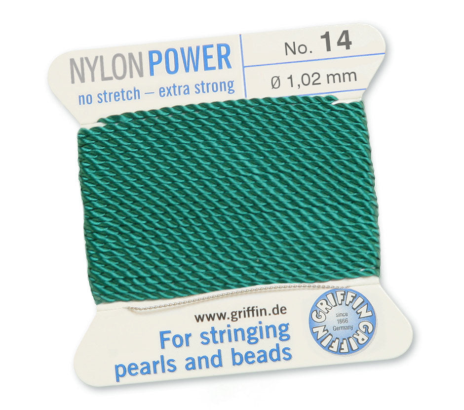 1.02mm Green Nylon Power Bead Cord 2 Meters