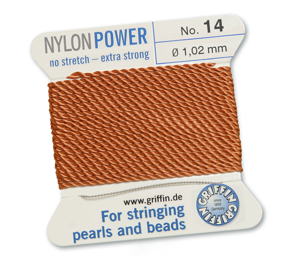 1.02mm Cornelian Nylon Power Bead Cord 2 Meters