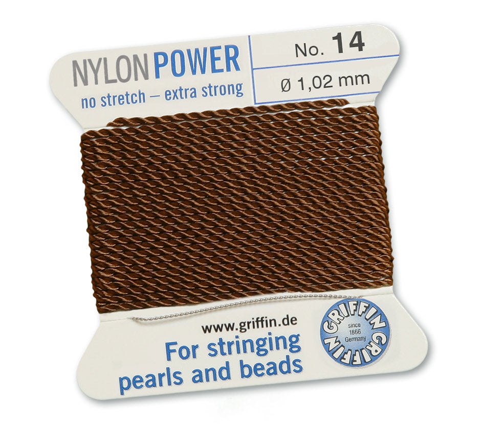 1.02mm Brown Nylon Power Bead Cord 2 Meters